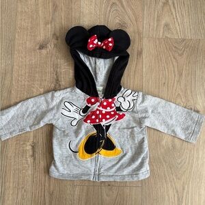 Disney Mickey & Minnie Mouse Hoodie Sweater | Baby 6–9 Months | Ears & Bow 🐭🎀